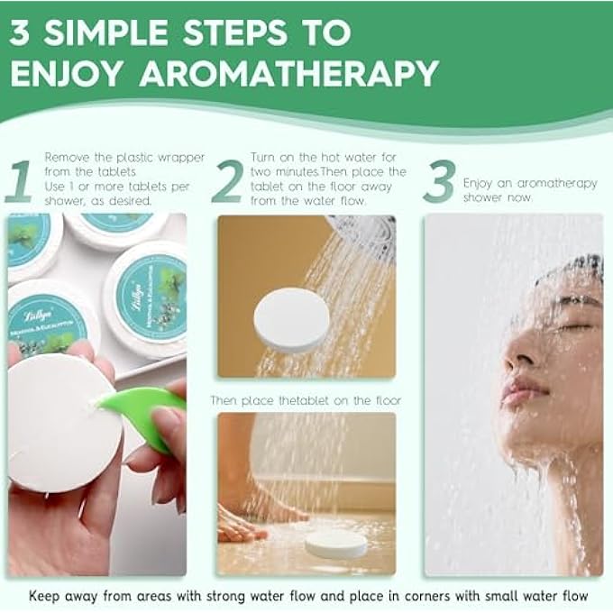 Liillya Shower Steamers Aromatherapy 8 Packs Shower Bombs with Natural Essential Oil Home SPA Vapor Shower Tablets Stress Relief Self Care Relaxation Birthday Gifts for Women, Men Eucalyptus & Mint - Image 4